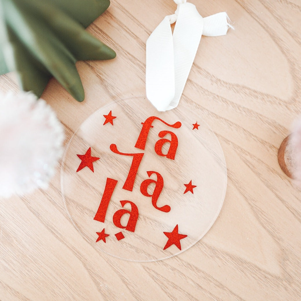 Fa La La Acrylic Ornament