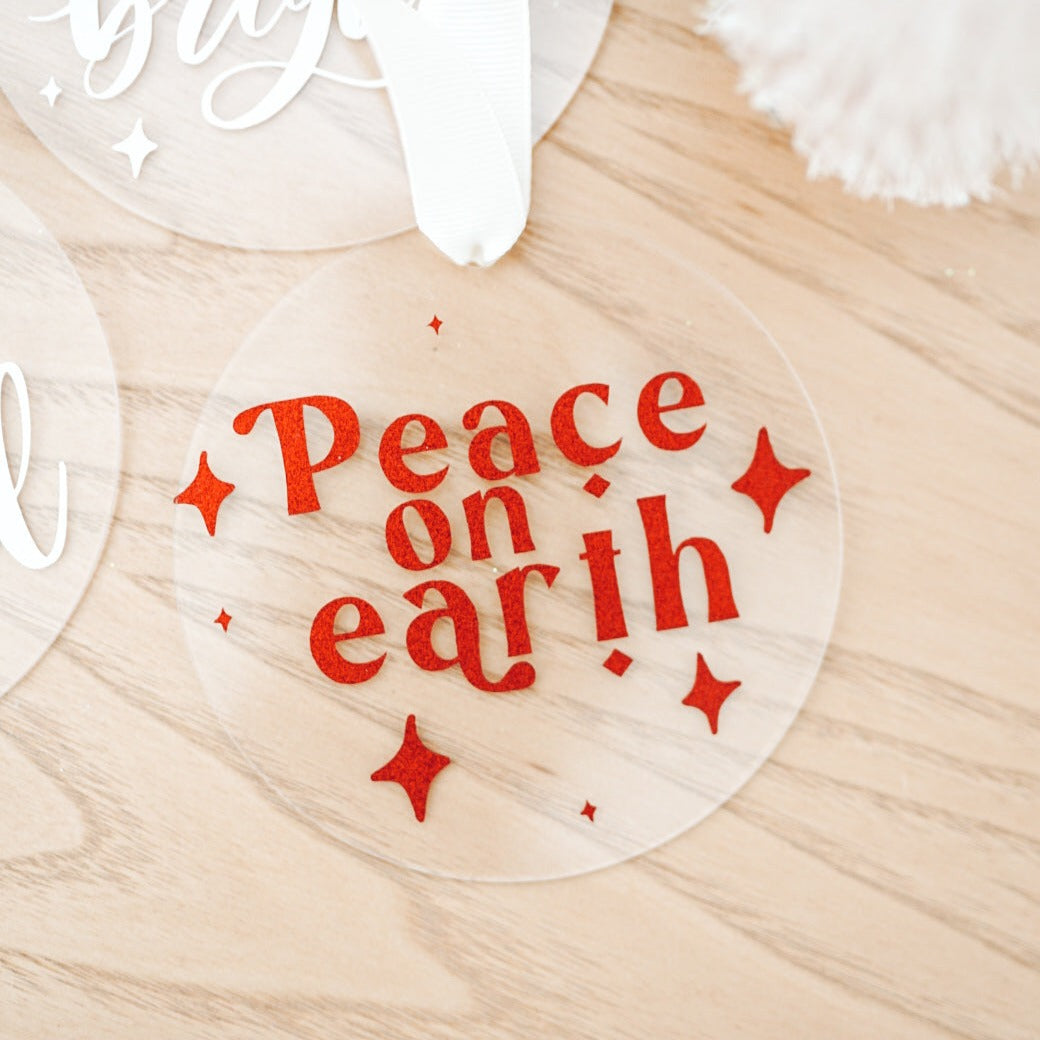 Peace On Earth Acrylic Ornament