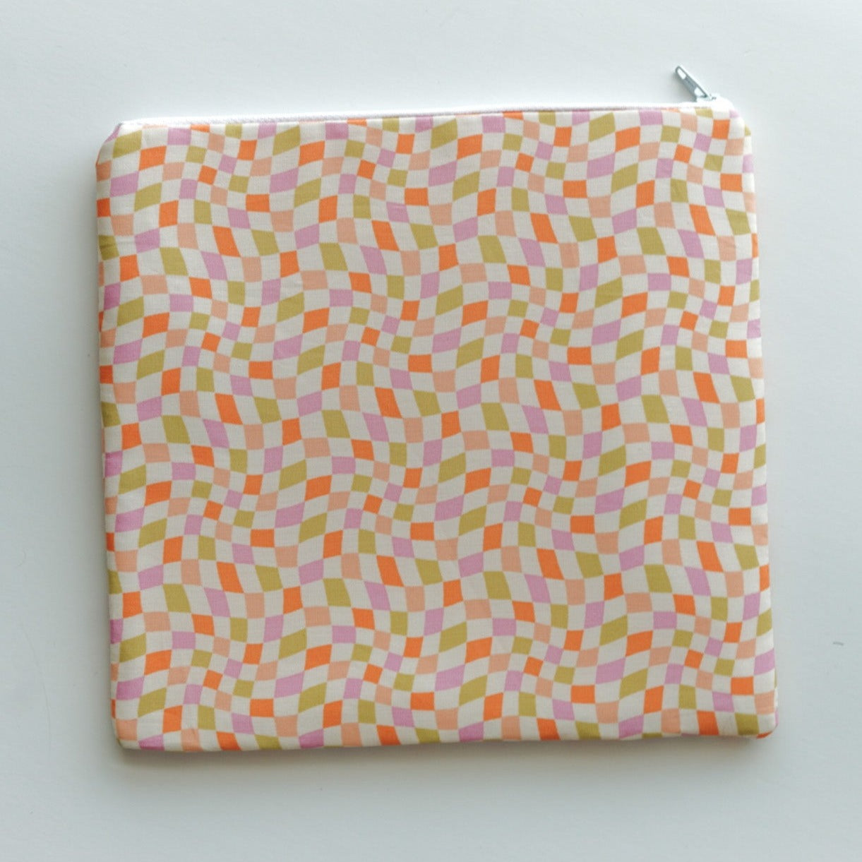 Large Colorful Checkered Zipper Pouch