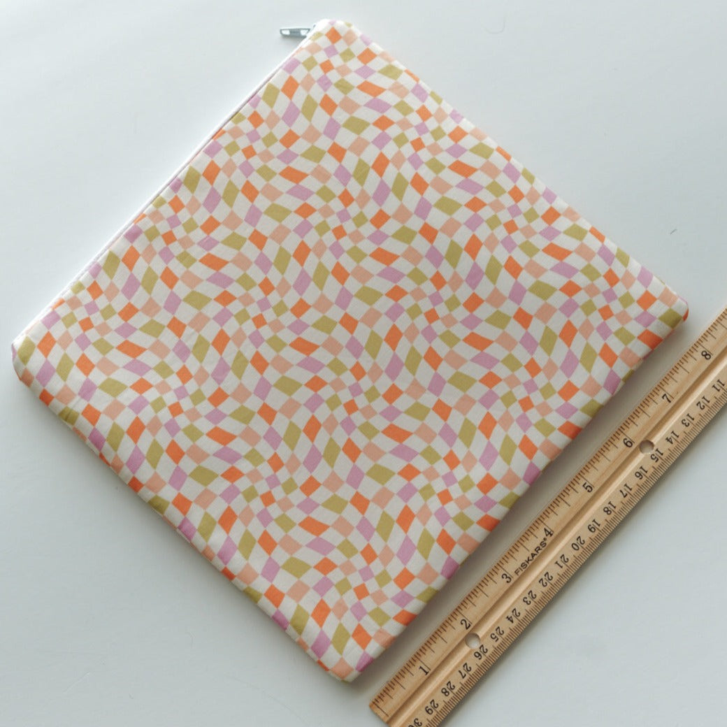 Large Colorful Checkered Zipper Pouch