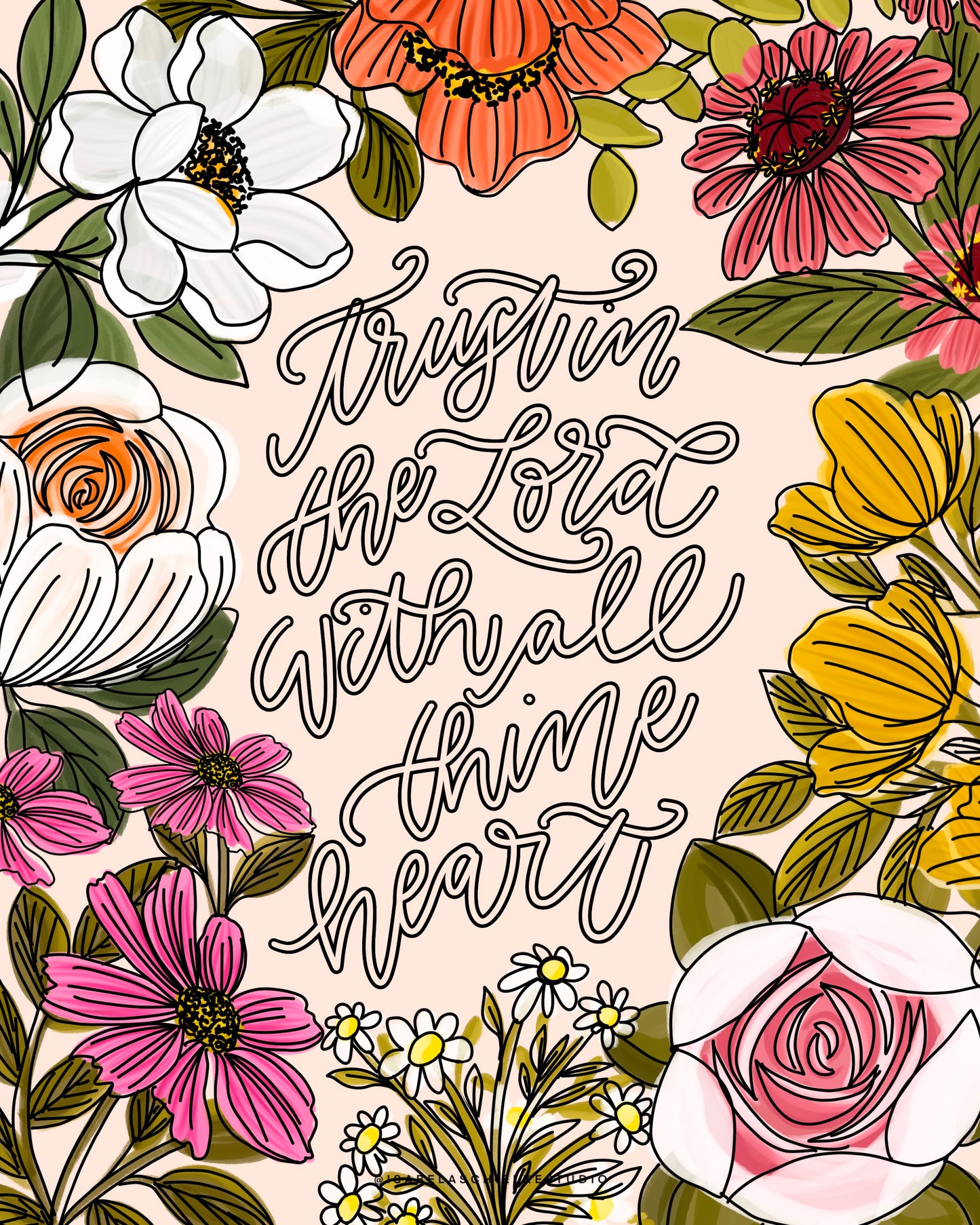 Floral Coloring Page FREE DIGITAL DOWNLOAD