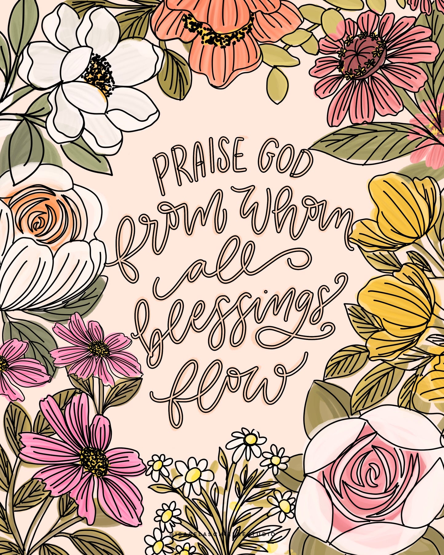 Floral Coloring Page FREE DIGITAL DOWNLOAD
