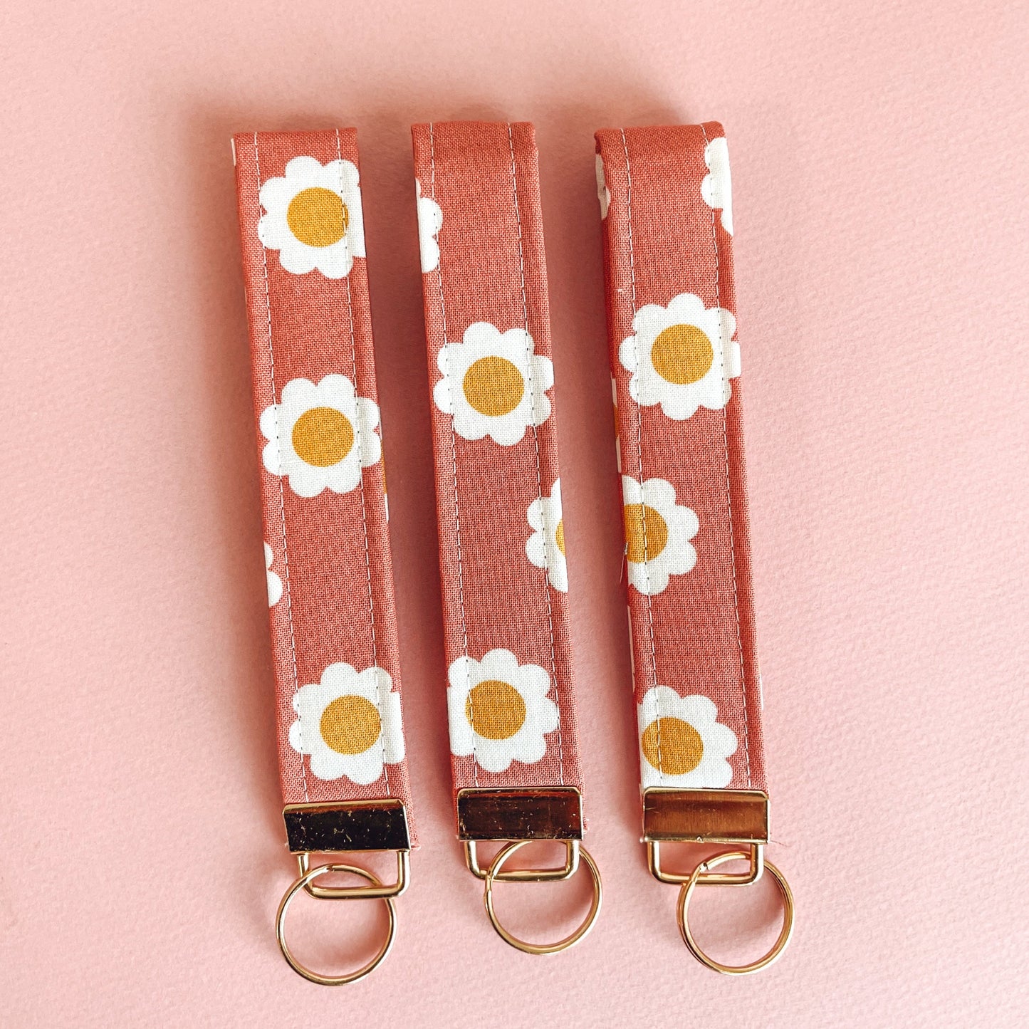 Boho Flowers Wristlet Keychain