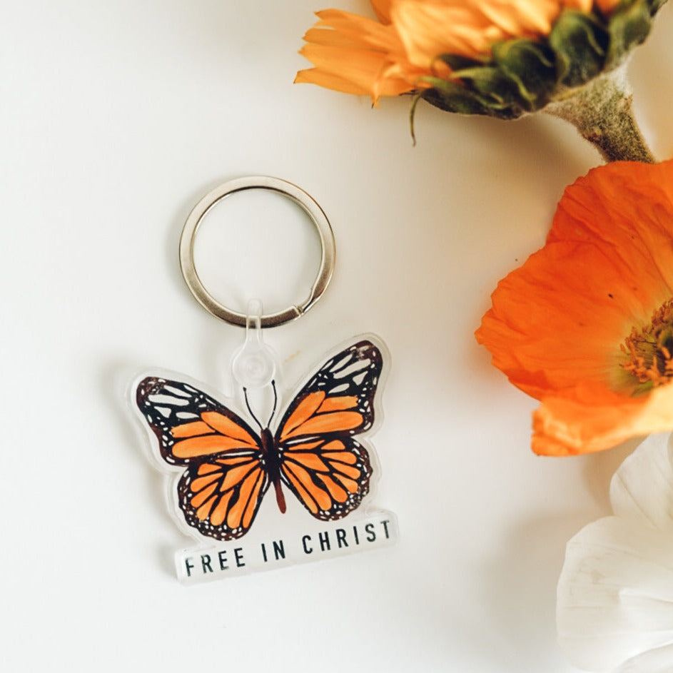Free In Christ Acrylic Keychain