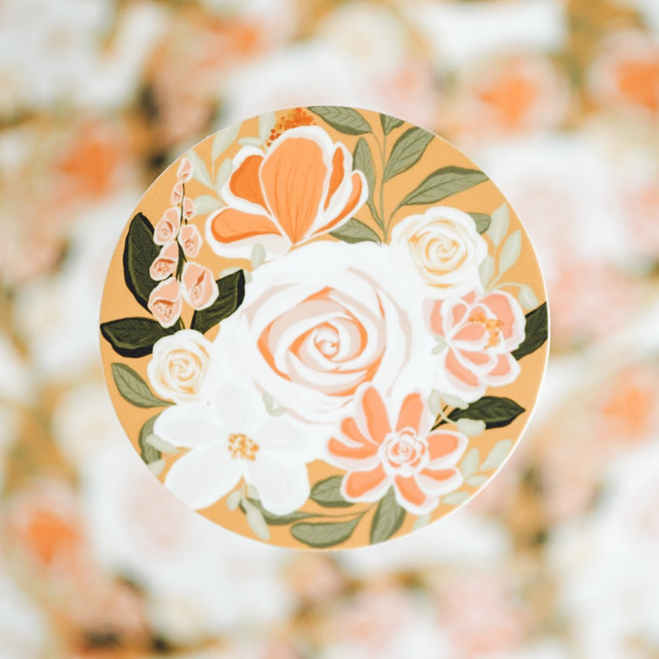 Round Floral Sticker