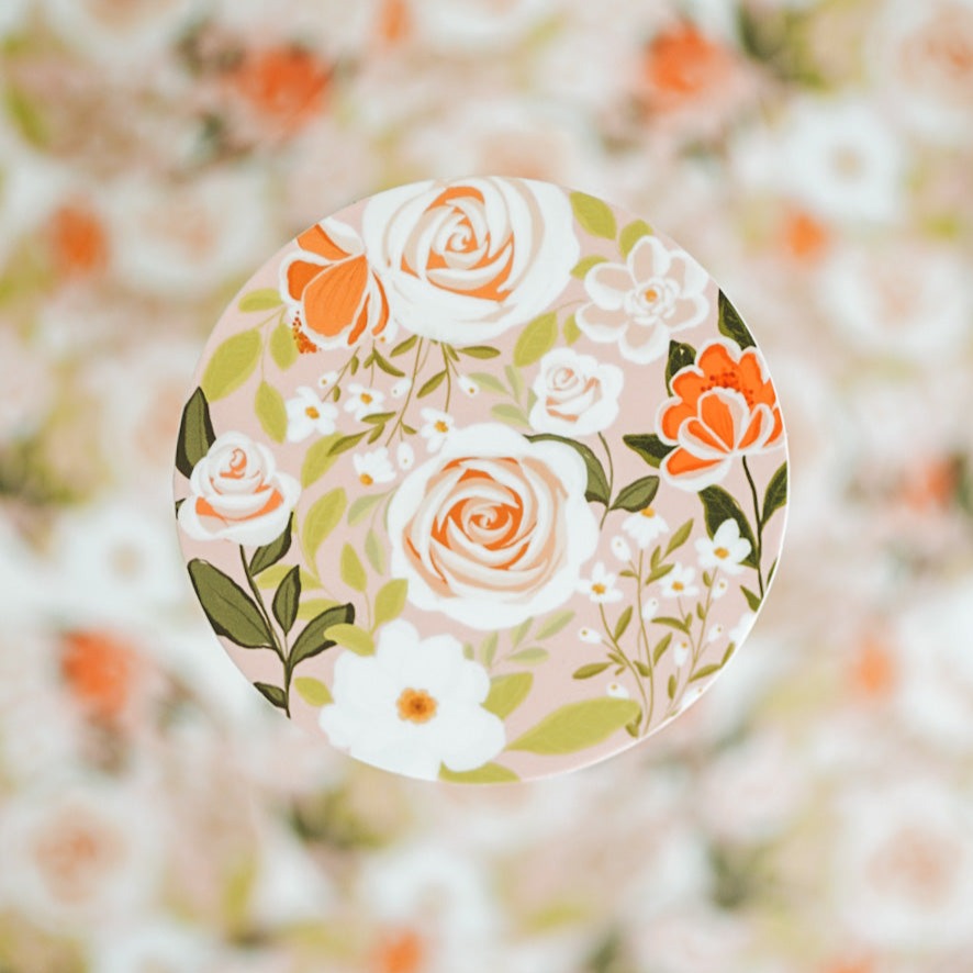 Round Floral Sticker