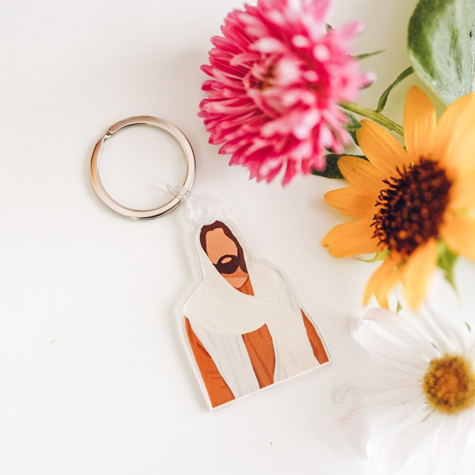 Jesus Illustration Acrylic Keychain