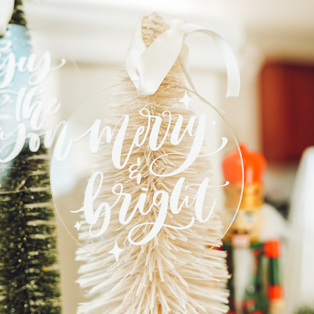 Merry & Bright Acrylic Ornament