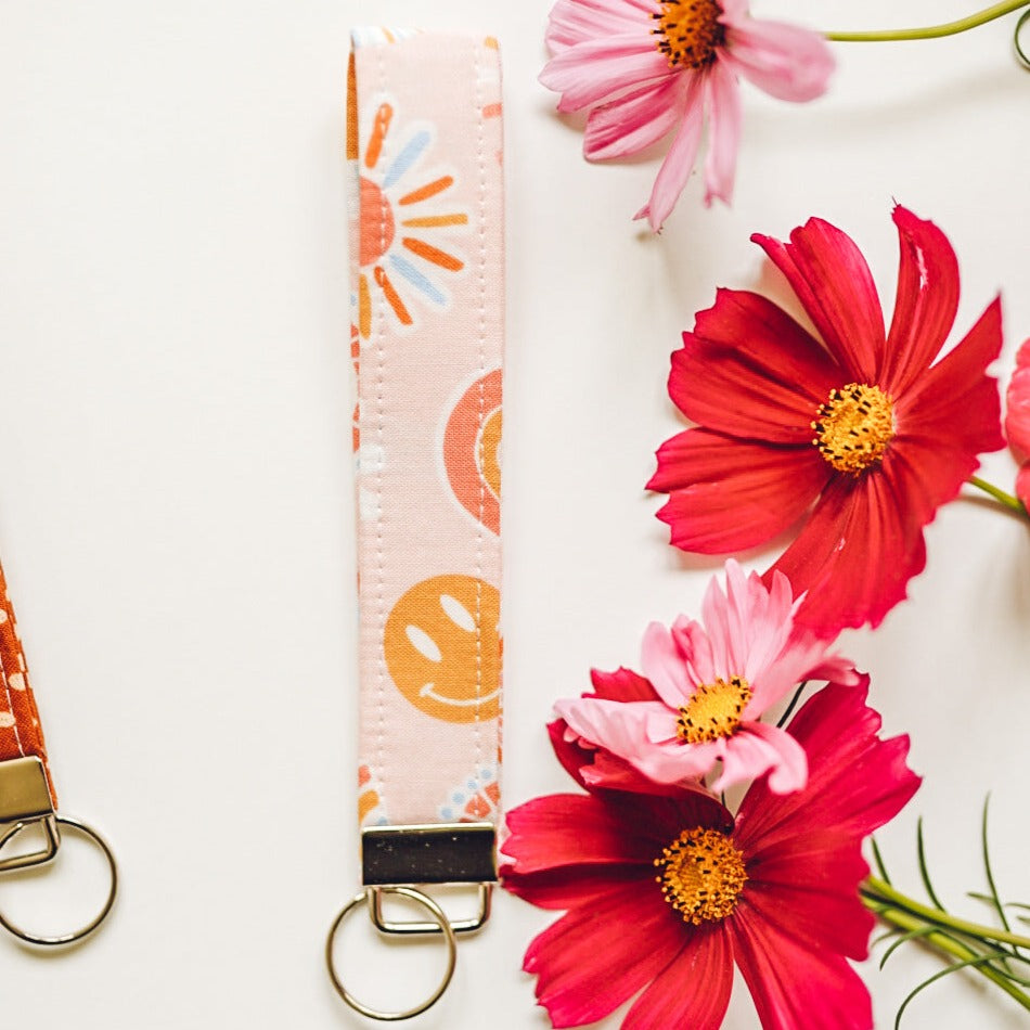 Smiley Face Rainbow Keychain