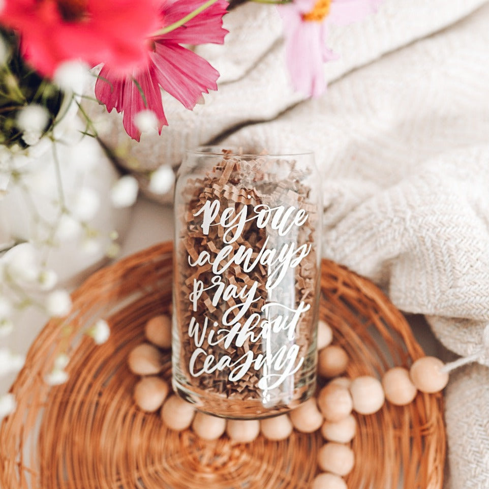 Rejoice Always Glass Cup