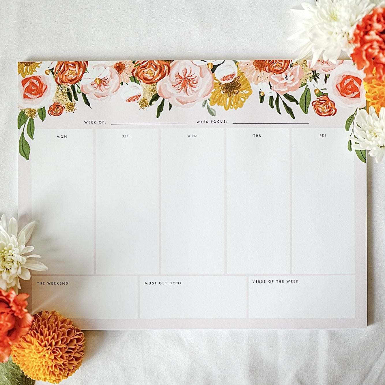 Floral Weekly Notepad