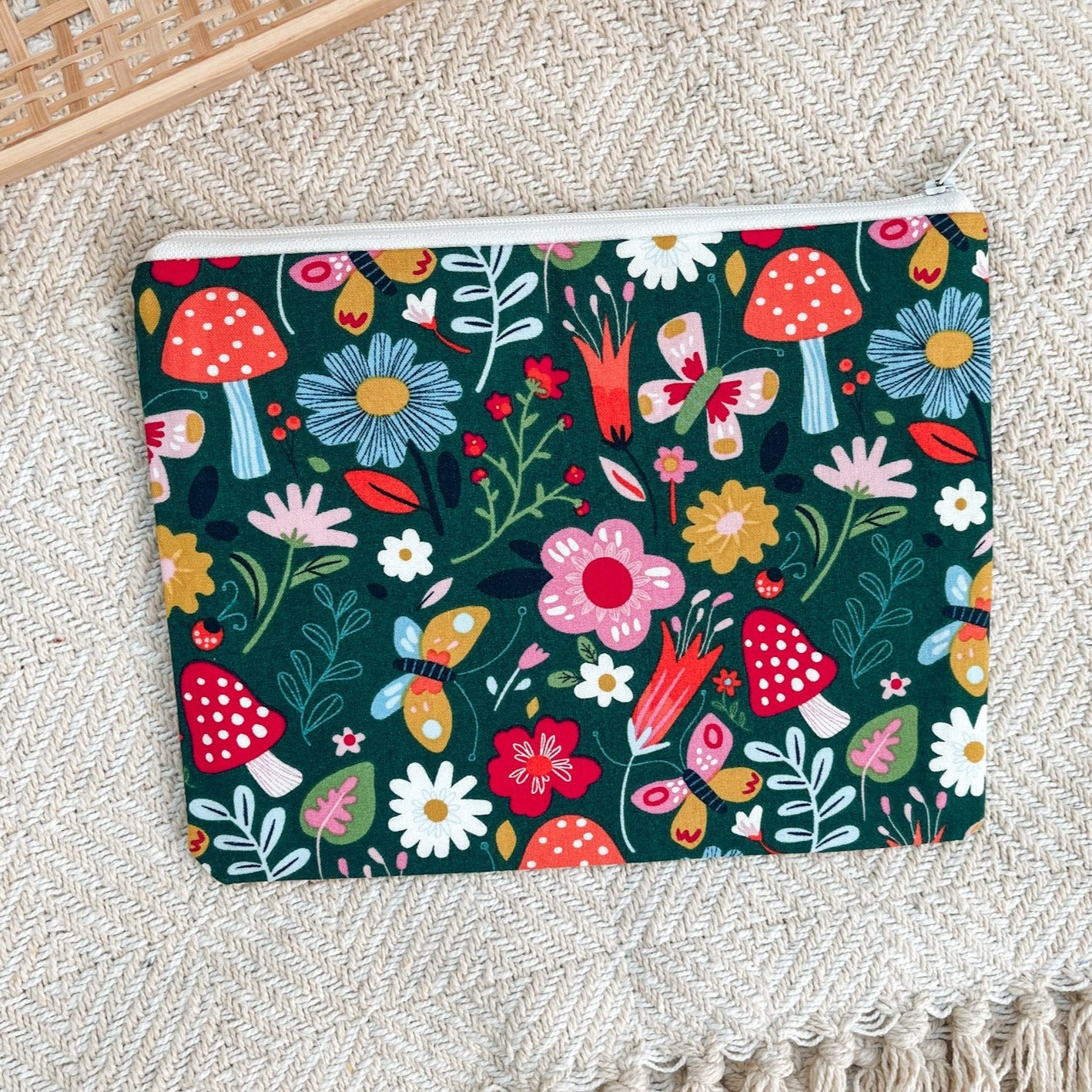 Mushroom Floral Handmade Pouch