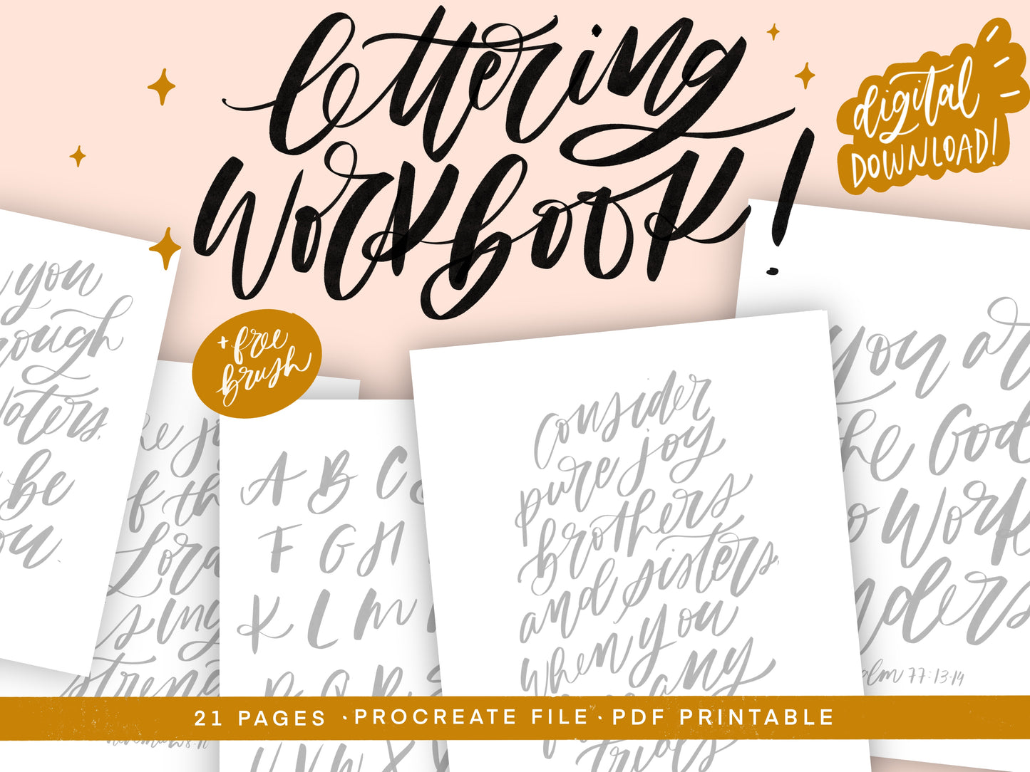 Lettering Workbook + Free Ink Brush