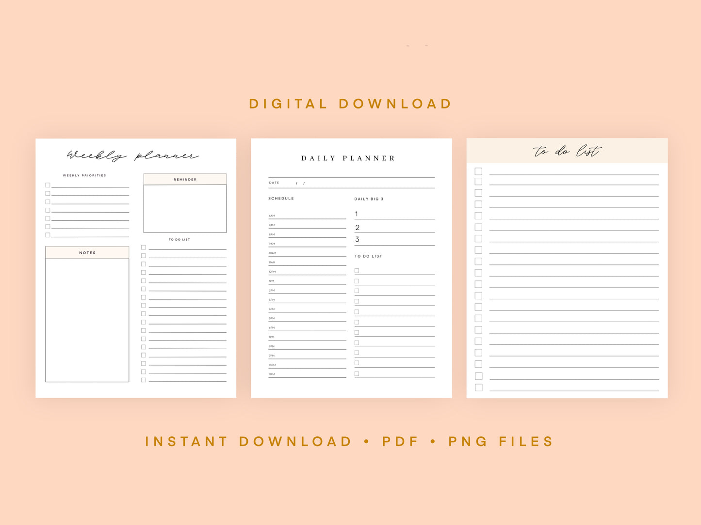 Daily and Weekly Planner Printable