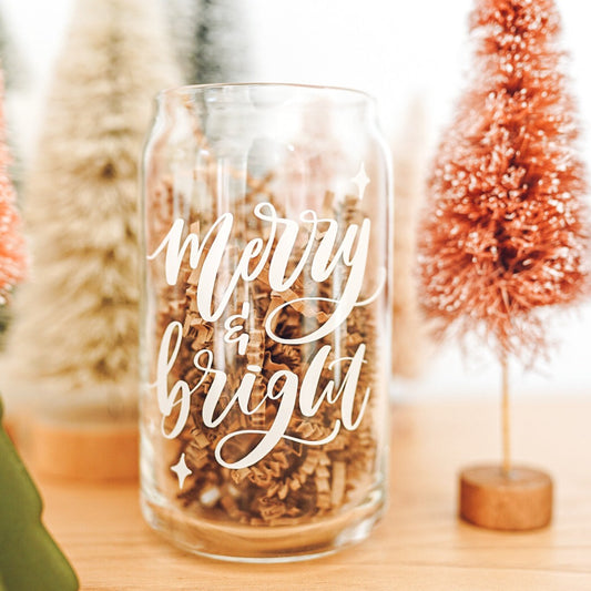 Merry & Bright Glass Cup