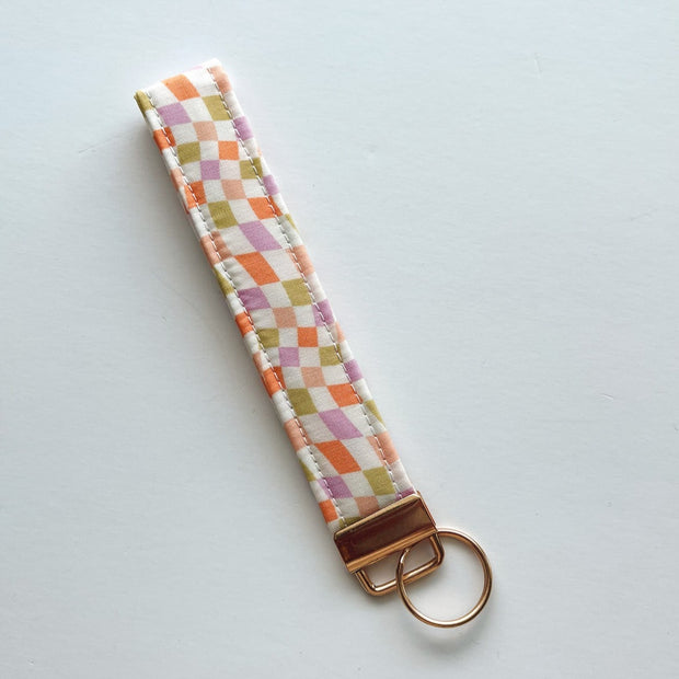 Colorful Checkered Wristlet Keychain