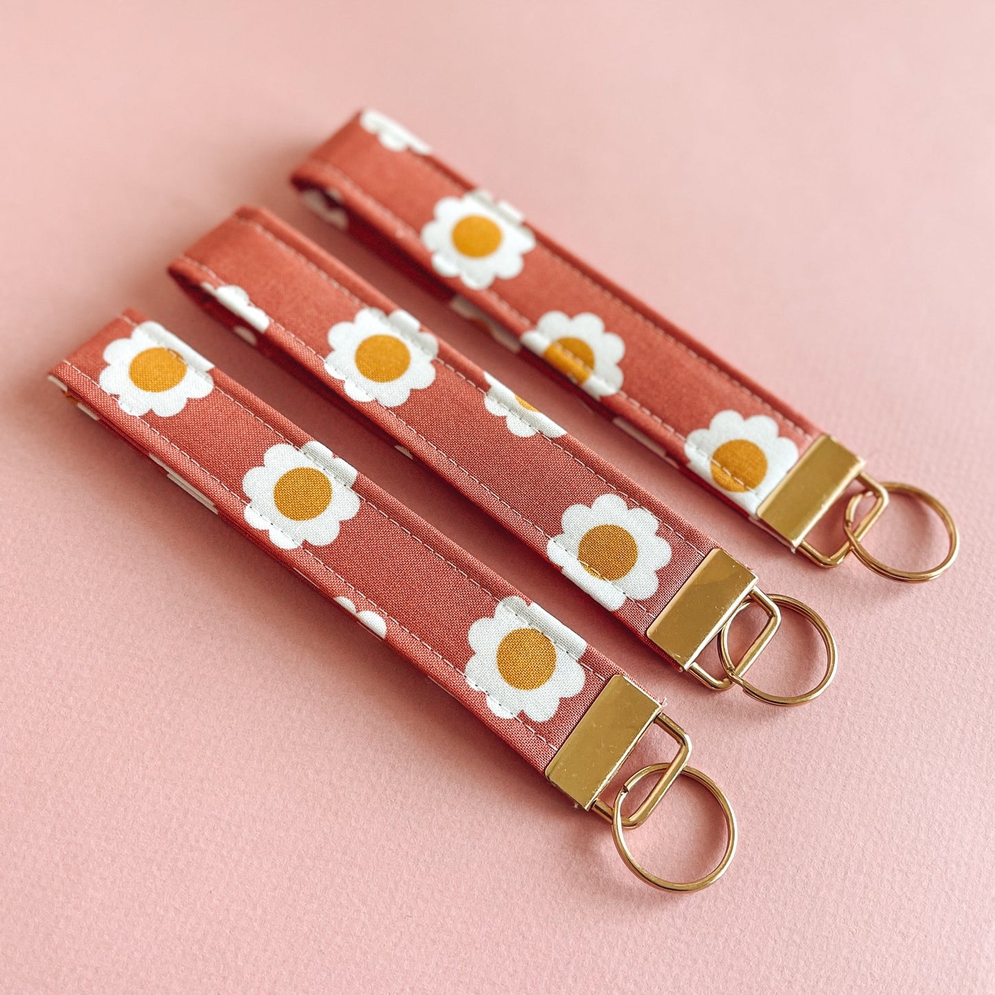 Boho Flowers Wristlet Keychain