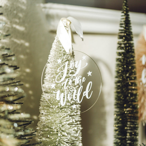 Limited Edition Acrylic Ornament: Joy To The World – Paper Raven Co.