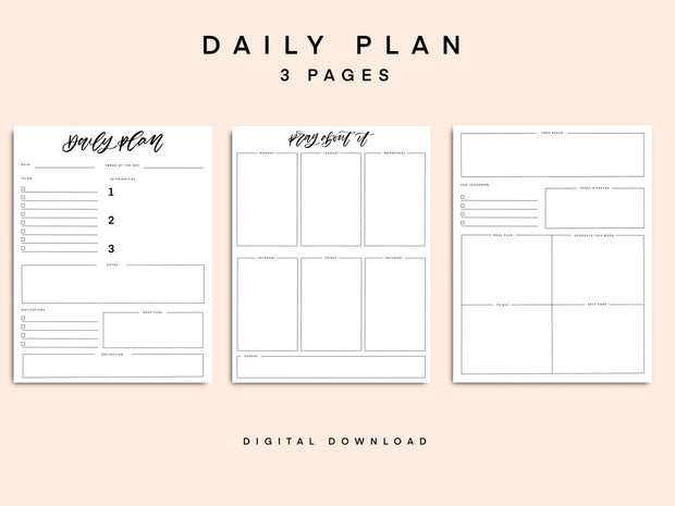 Daily Plan + Prayer Journal