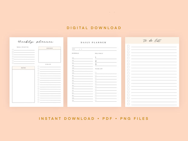 Daily and Weekly Planner Printable