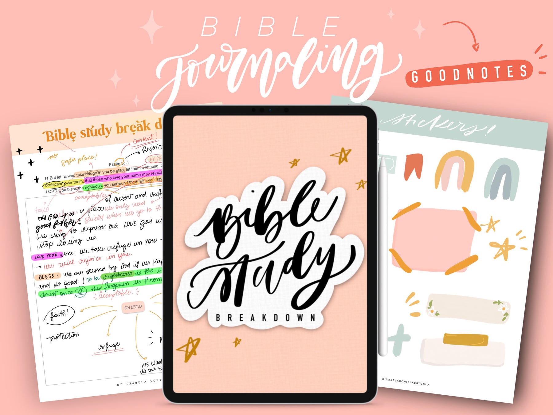 Stickers For Bible Journaling 3 Sheets - Christian Art