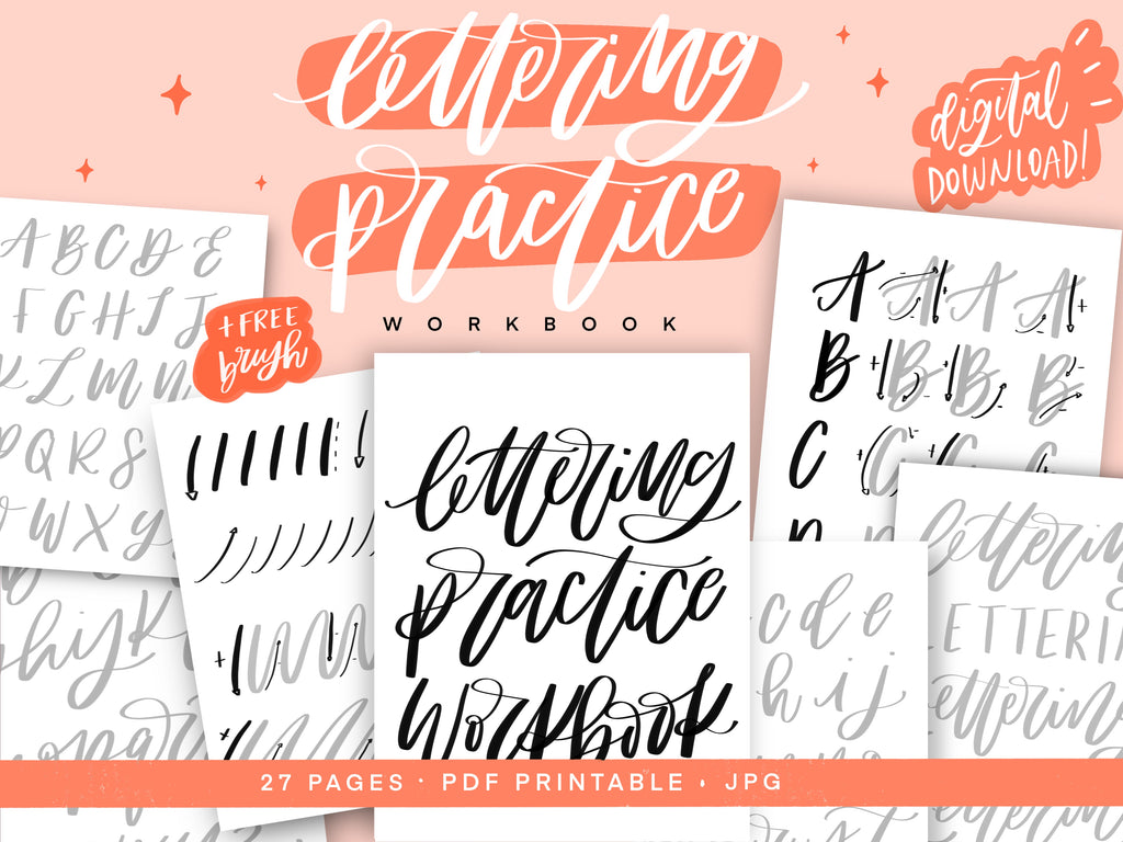 Practice Lettering Workbook + Free Brush – Isabela Schielke Studio