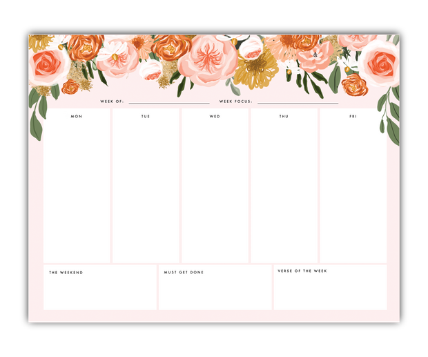 Floral Weekly Notepad